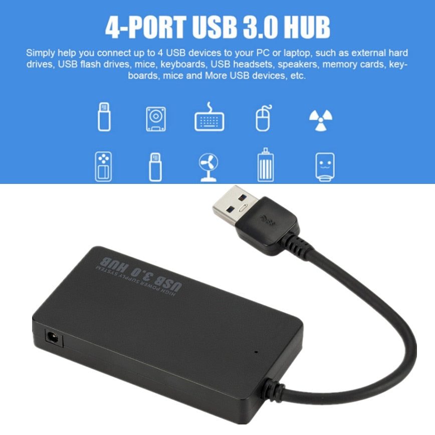 High Speed USB 3.0 HUB Multi USB Splitter 4 Ports Expander Multiple USB Expander Computer Accessories For Laptop PC