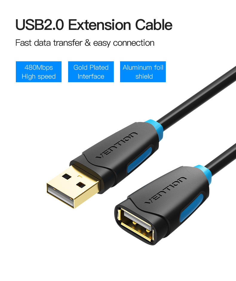 Vention USB Extension Cable Extender Cable Fast Speed USB