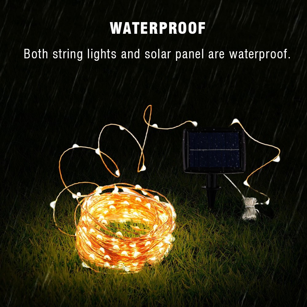 Solar String Fairy Lights 12m 100LED / 5M 50 LED  Waterproof Outdoor Garland Solar Power Lamp