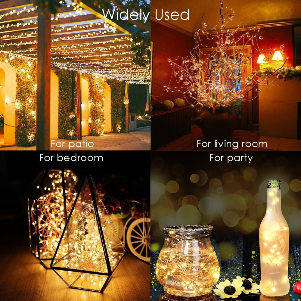 Solar String Fairy Lights 12m 100LED / 5M 50 LED  Waterproof Outdoor Garland Solar Power Lamp