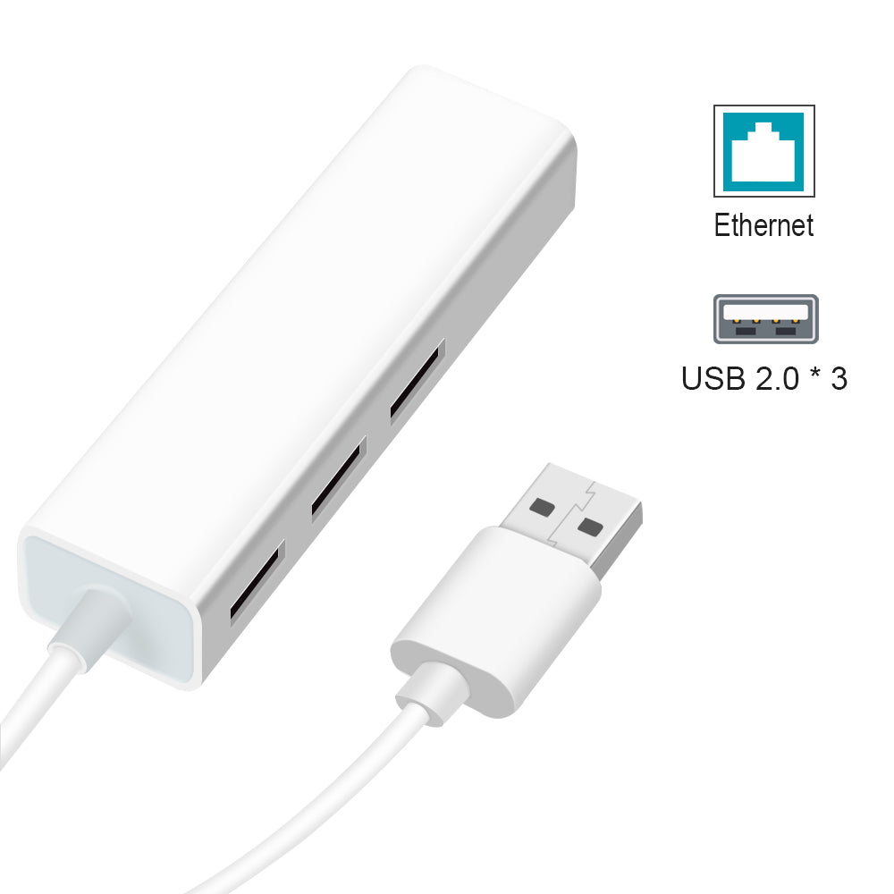 USB Ethernet with 3 Port USB HUB