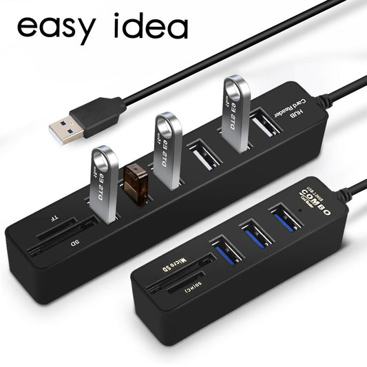 USB Hub 3.0 Splitter High Speed 3 6 Ports 2.0 Hub TF SD Card Reader