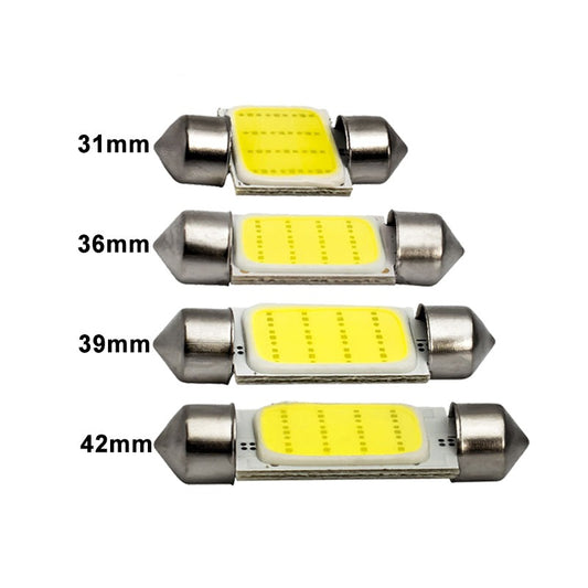 1x LED COB Festoon 12V White bulbs for cars License plate Interior Reading Light 6500K 12SMD