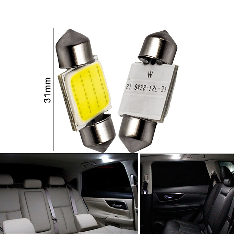 1x LED COB Festoon 12V White bulbs for cars License plate Interior Reading Light 6500K 12SMD