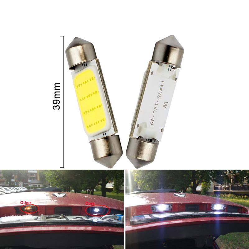 1x LED COB Festoon 12V White bulbs for cars License plate Interior Reading Light 6500K 12SMD