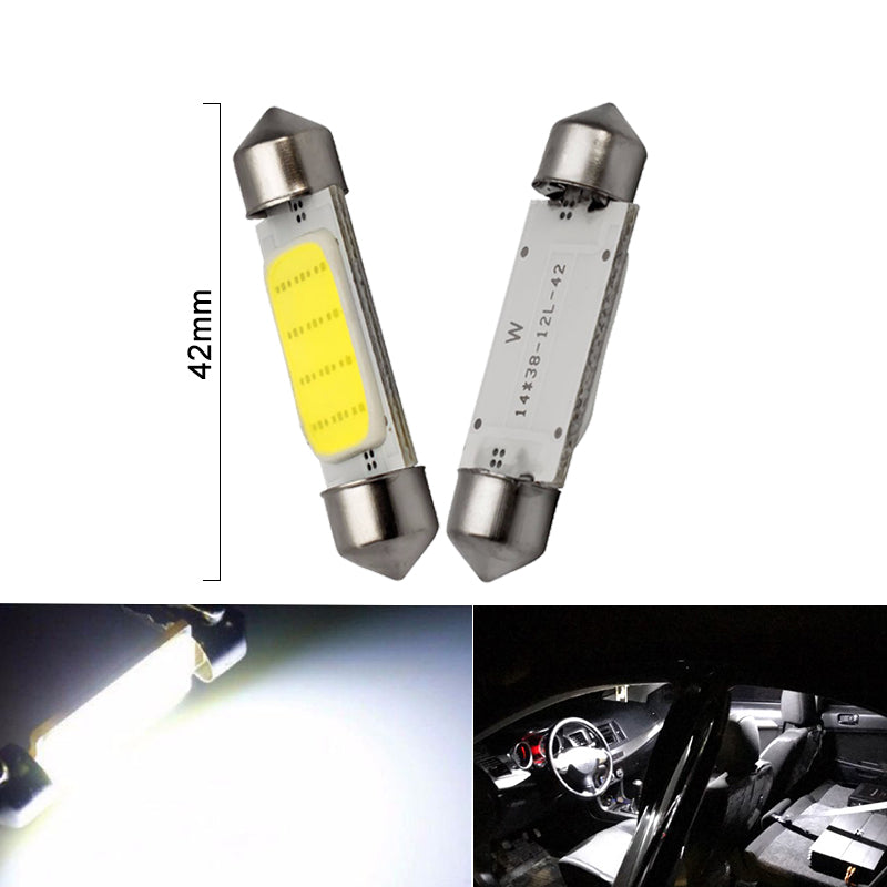 1x LED COB Festoon 12V White bulbs for cars License plate Interior Reading Light 6500K 12SMD