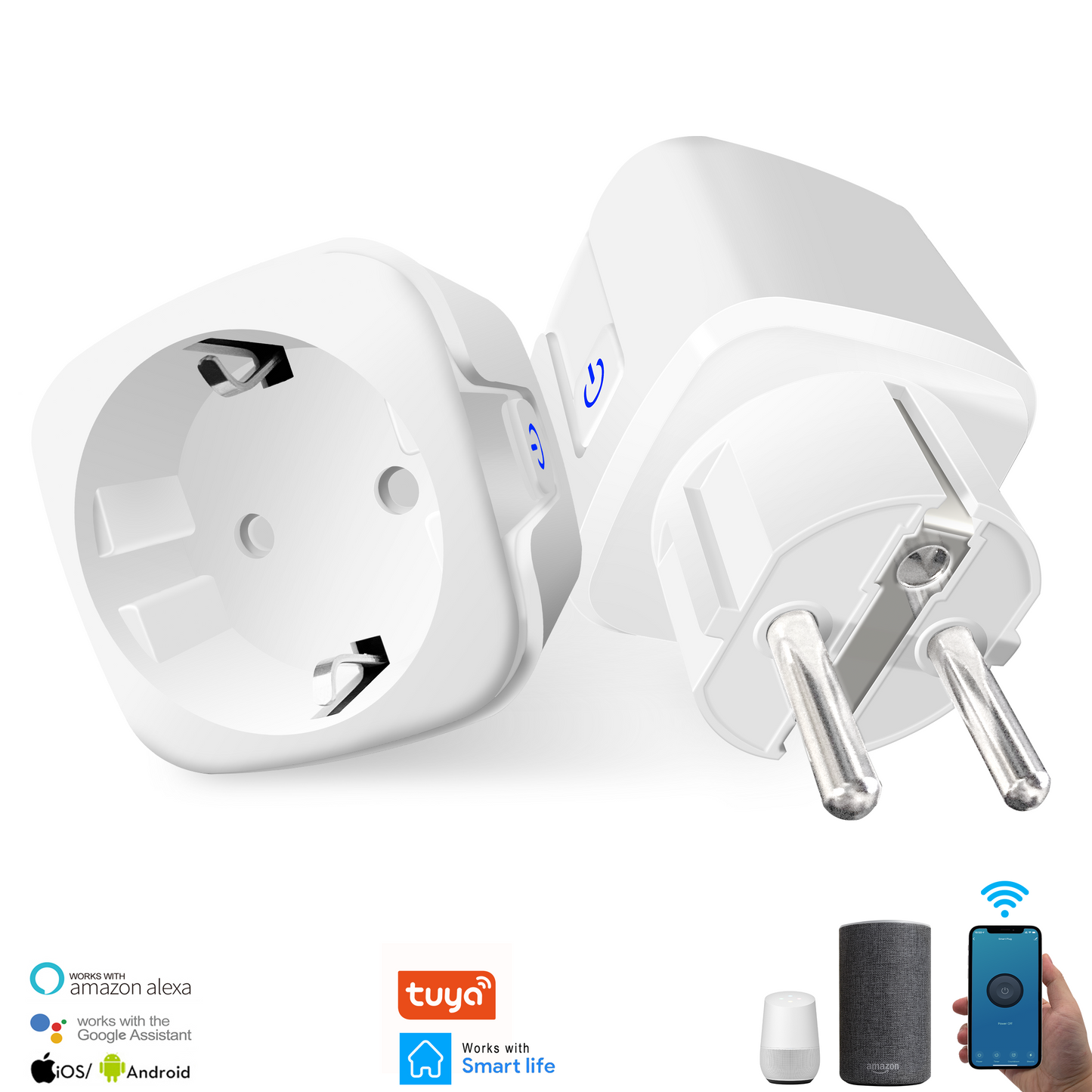 16A EU Smart Wifi Power Plug Home Wifi Wireless Socket Outlet