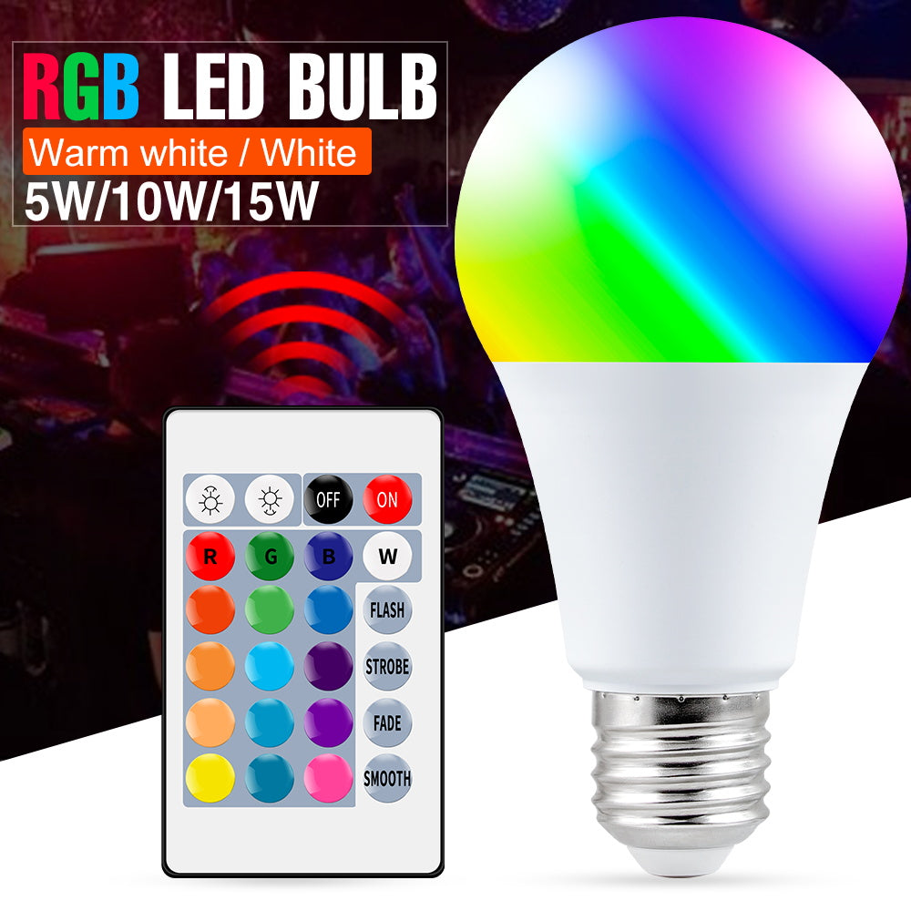 E27 Smart Control Lamp Led RGB Light Dimmable RGBW Led Lamp Colorful Changing Bulb Led