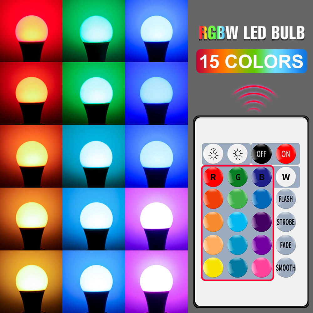 E27 Smart Control Lamp Led RGB Light Dimmable RGBW Led Lamp Colorful Changing Bulb Led