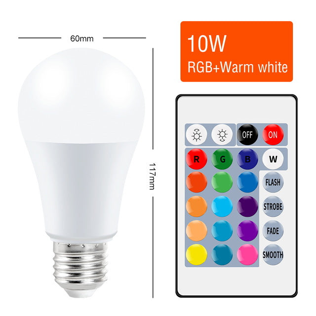 E27 Smart Control Lamp Led RGB Light Dimmable RGBW Led Lamp Colorful Changing Bulb Led