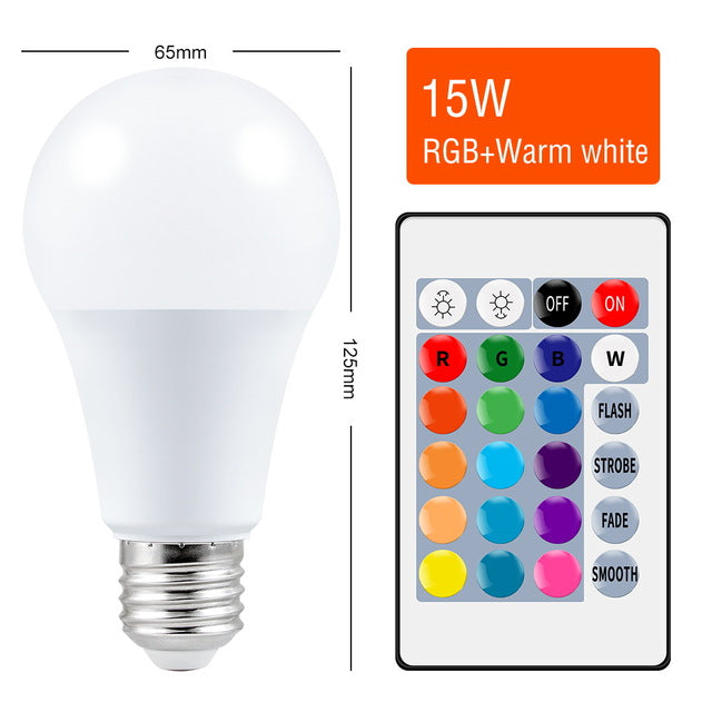 E27 Smart Control Lamp Led RGB Light Dimmable RGBW Led Lamp Colorful Changing Bulb Led