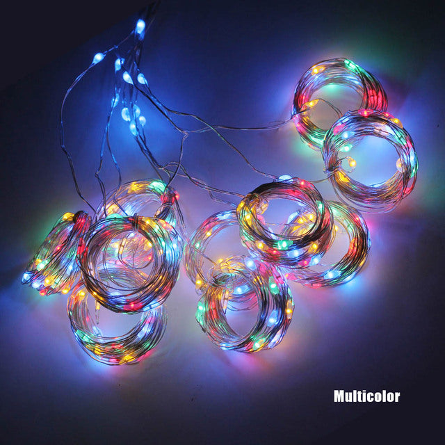 LED Christmas Fairy String Lights Remote Control USB Curtain Lamp