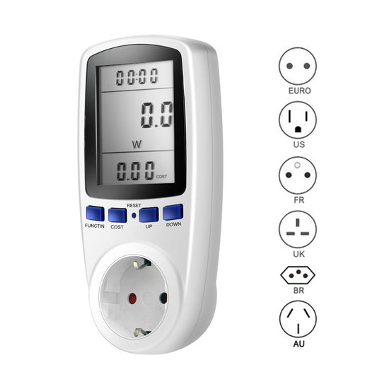 220V AC EU Digital LCD Power Meter Wattmeter Socket Power Analyzer