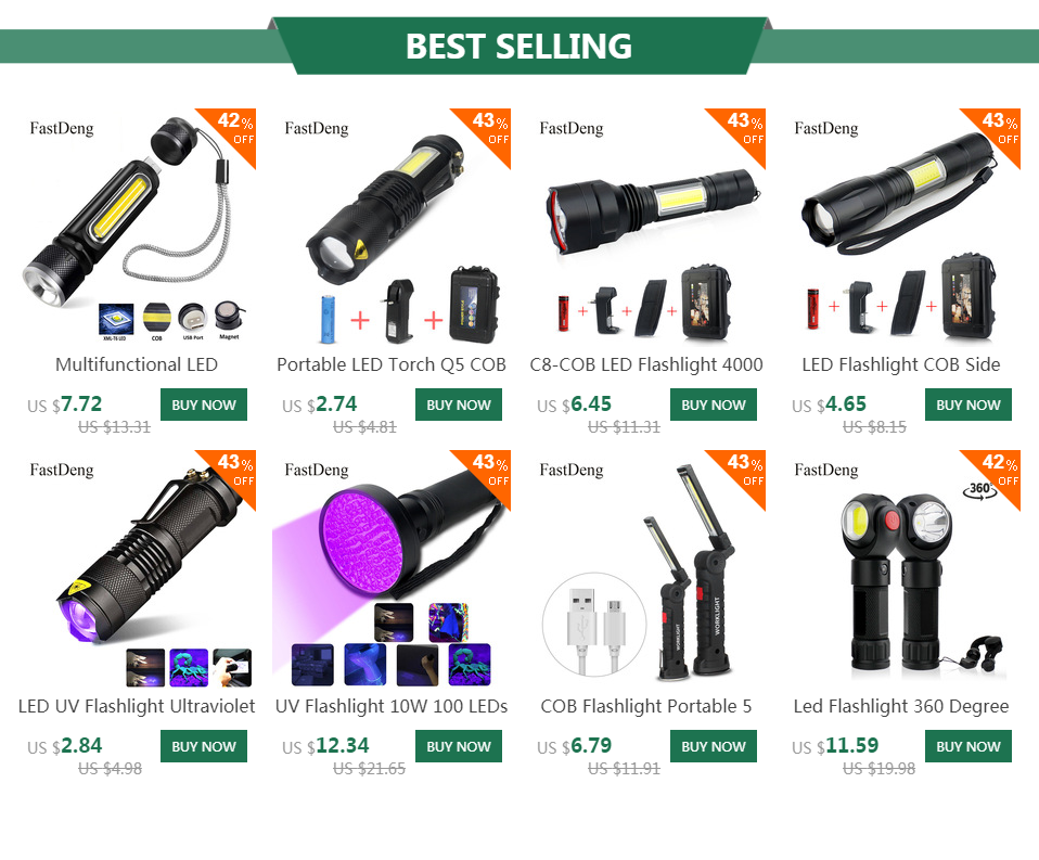 LED UV Flashlight Ultraviolet Torch With Zoom Function Mini UV Black Light