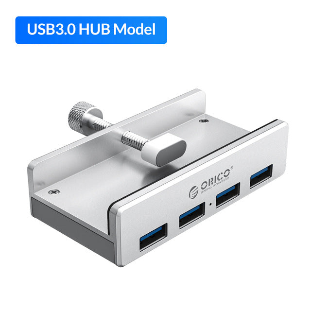 Clip-type USB 3.0 HUB Aluminum External Multi 4 Ports USB Splitter Adapter Computer Accessories