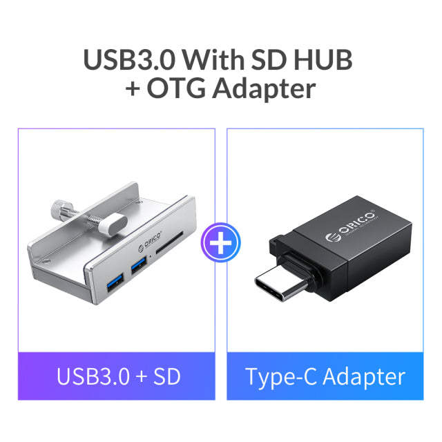 Clip-type USB 3.0 HUB Aluminum External Multi 4 Ports USB Splitter Adapter Computer Accessories