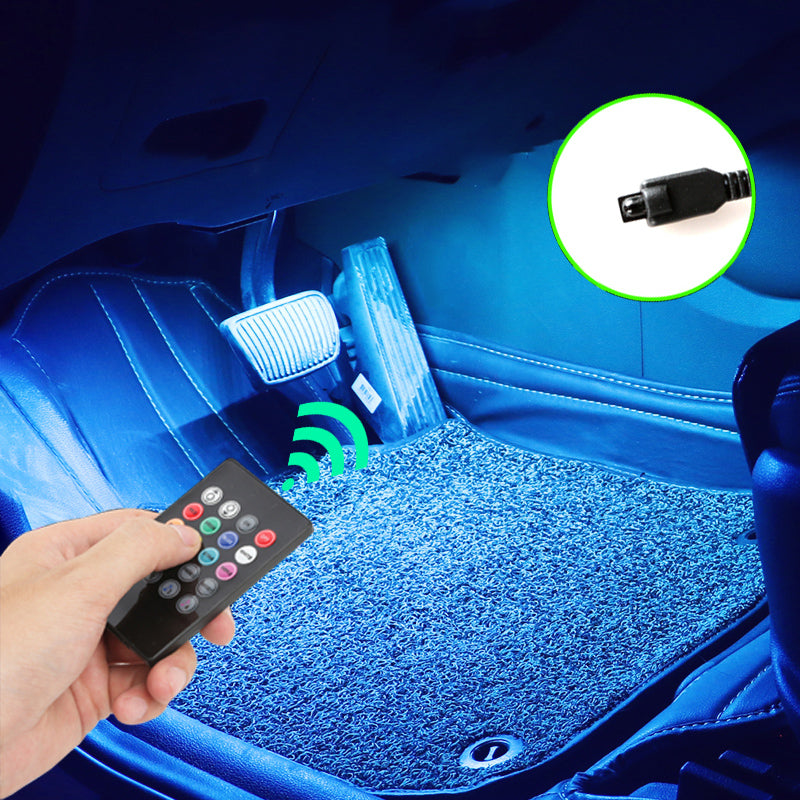 Led Car Foot Ambient Light With USB Cigarette Lighter Backlight Music Control App RGB Auto