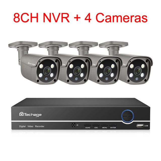 Security Camera System Outdoor Video Surveillance IP Camera Set