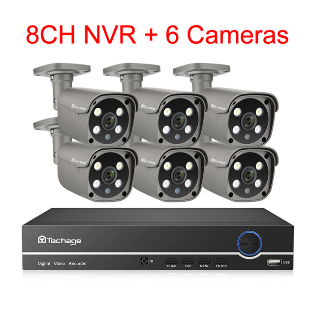 Security Camera System Outdoor Video Surveillance IP Camera Set