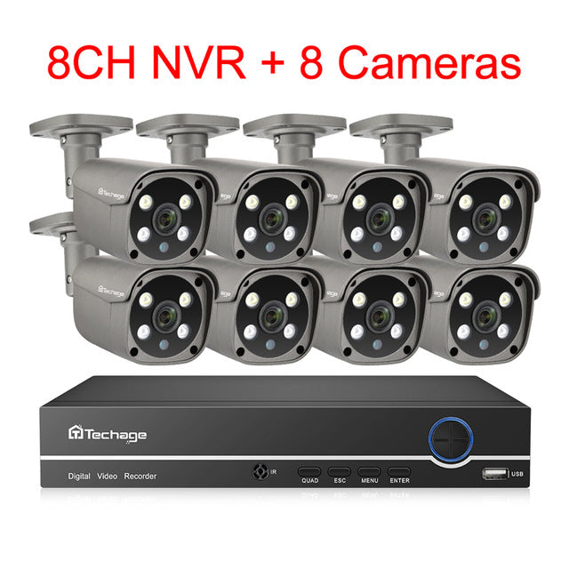 Security Camera System Outdoor Video Surveillance IP Camera Set