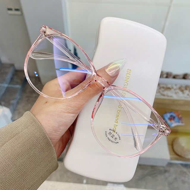 Transparent Computer Glasses Frame Anti Blue Light Round Eyewear Blocking Glasses Optical Spectacle Eyeglass