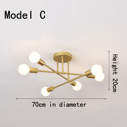 Modern Creative Lighting Warm And Romantic Golden Modern Ceiling Lamps