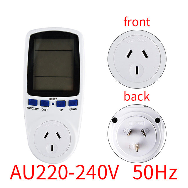 220V AC EU Digital LCD Power Meter Wattmeter Socket Power Analyzer