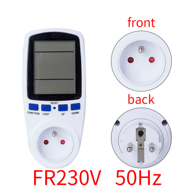 220V AC EU Digital LCD Power Meter Wattmeter Socket Power Analyzer