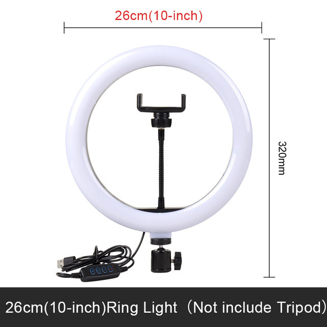 Selfie Ring Light Photography Led Rim Of Lamp With Mobile Holder Support Tripod Stand