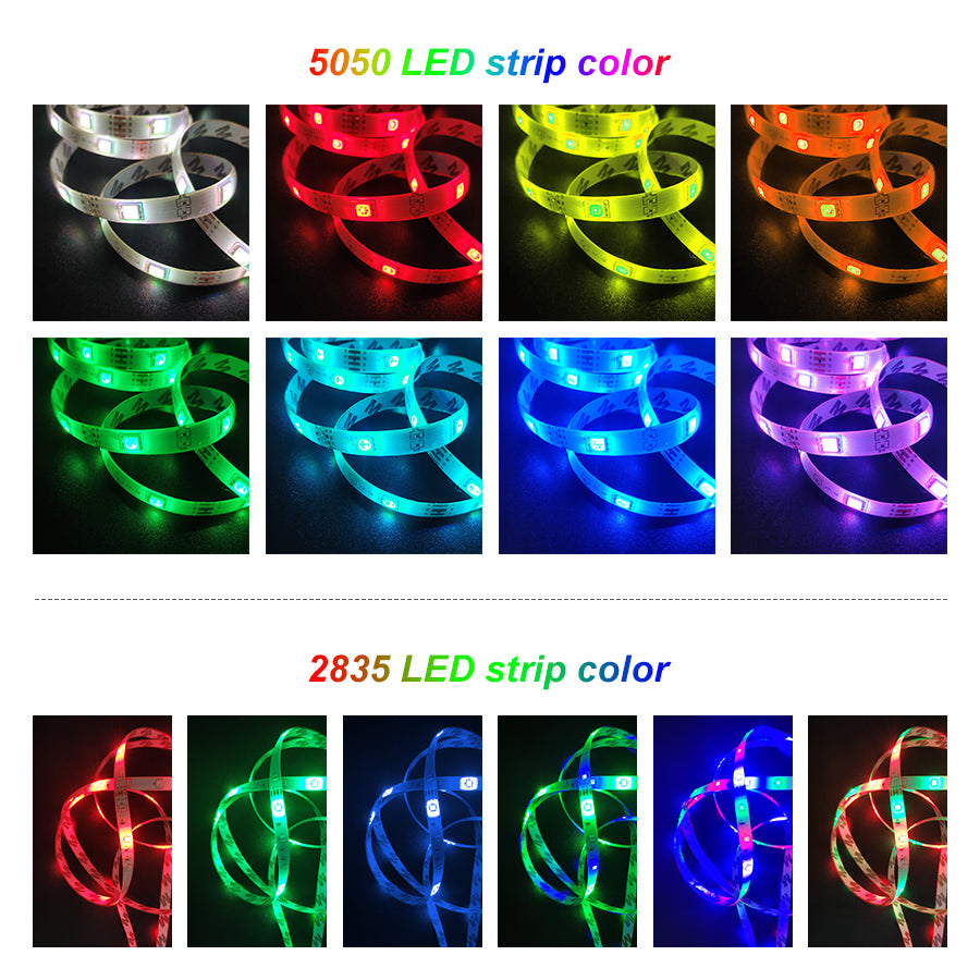 Bluetooth LED Strip Lights Flexible Ribbon Waterproof RGB LED Light