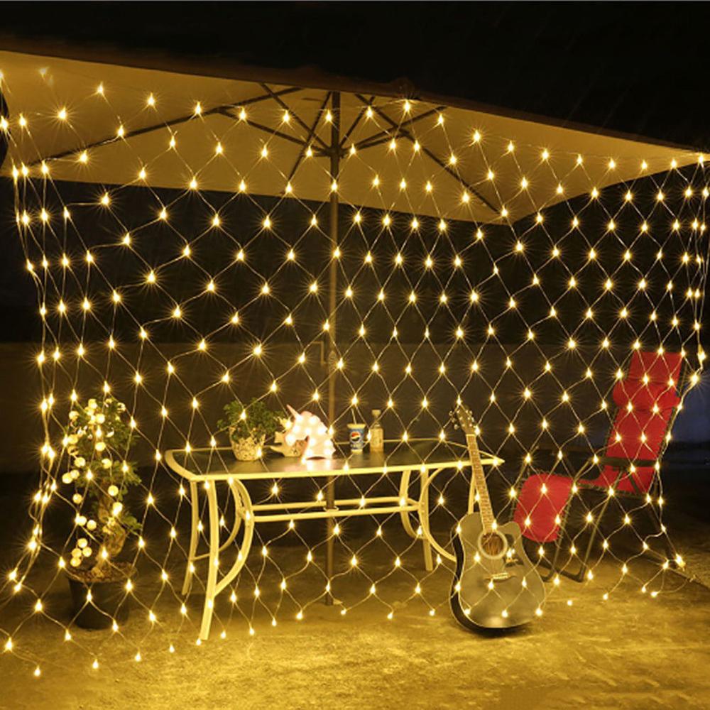 Christmas Garlands LED String Christmas Net Lights Fairy Garden Wedding Decoration Curtain Light