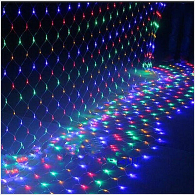 Christmas Garlands LED String Christmas Net Lights Fairy Garden Wedding Decoration Curtain Light