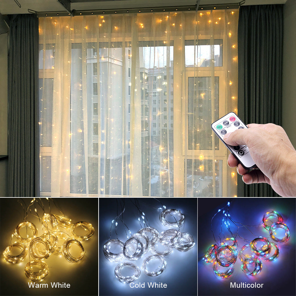 3M LED Curtain Garland USB String Lights Fairy Festoon With Remote