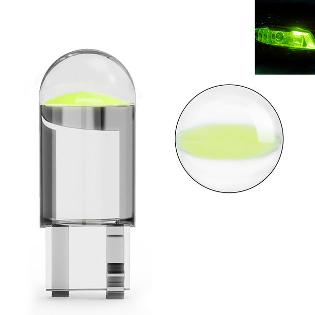 Super Bright LED Glass Housing Cob Car Bulb White Green Blue Red Wedge License Plate Lamp Dome Light