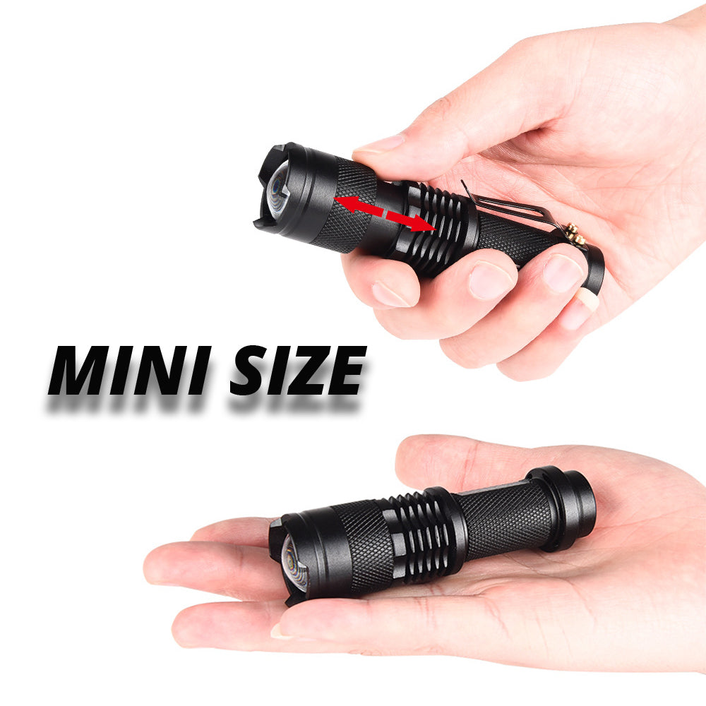 Mini Rechargeable LED Flashlight Use XPE + COB lamp beads 100 meters lighting