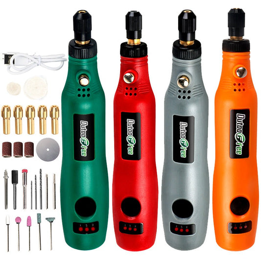 Mini Wireless Drill Electric Carving Pen Variable Speed USB Cordless Drill Rotary Tools Kit