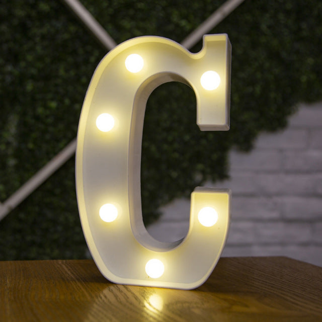 Alphabet Letter LED Lights Luminous Number Lamp Decor  Battery Night Light for home Wedding Birthday Christmas party Decoration