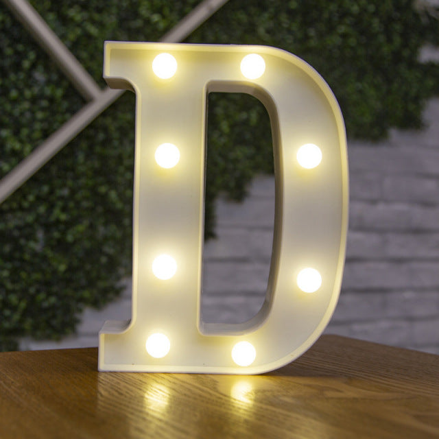 Alphabet Letter LED Lights Luminous Number Lamp Decor  Battery Night Light for home Wedding Birthday Christmas party Decoration