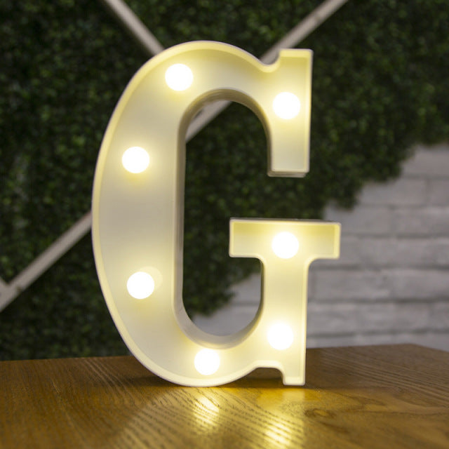 Alphabet Letter LED Lights Luminous Number Lamp Decor  Battery Night Light for home Wedding Birthday Christmas party Decoration