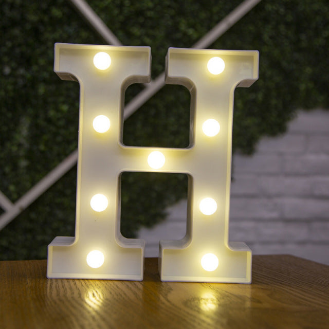 Alphabet Letter LED Lights Luminous Number Lamp Decor  Battery Night Light for home Wedding Birthday Christmas party Decoration