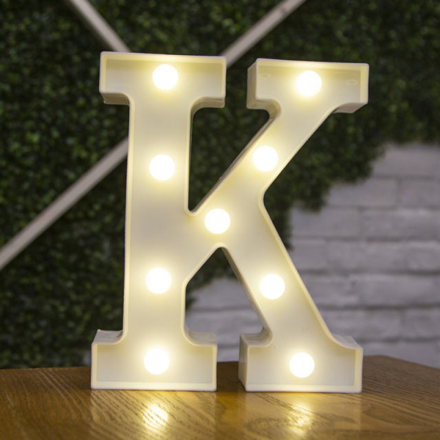 Alphabet Letter LED Lights Luminous Number Lamp Decor  Battery Night Light for home Wedding Birthday Christmas party Decoration