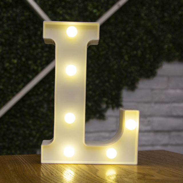 Alphabet Letter LED Lights Luminous Number Lamp Decor  Battery Night Light for home Wedding Birthday Christmas party Decoration