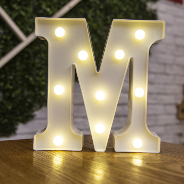 Alphabet Letter LED Lights Luminous Number Lamp Decor  Battery Night Light for home Wedding Birthday Christmas party Decoration