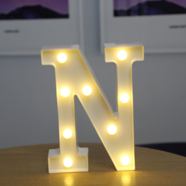 Alphabet Letter LED Lights Luminous Number Lamp Decor  Battery Night Light for home Wedding Birthday Christmas party Decoration