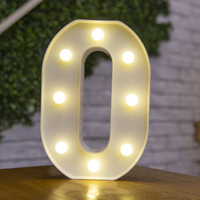 Alphabet Letter LED Lights Luminous Number Lamp Decor  Battery Night Light for home Wedding Birthday Christmas party Decoration