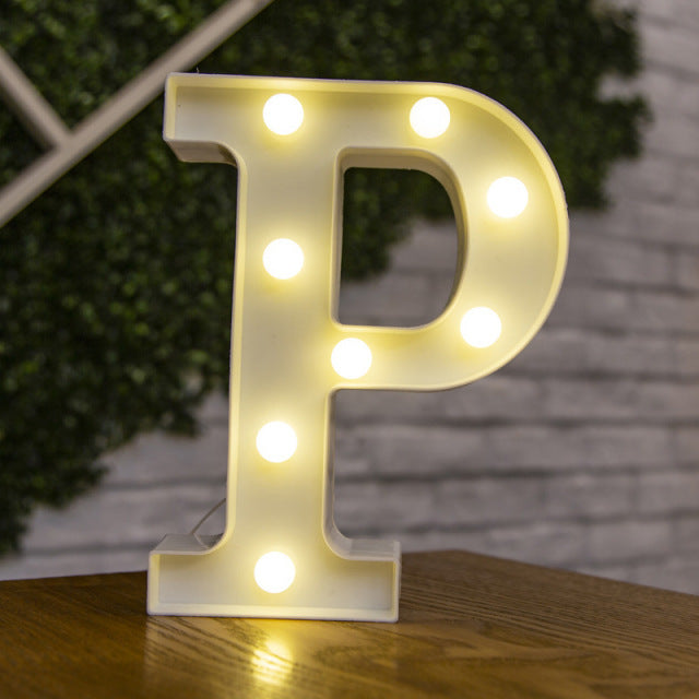 Alphabet Letter LED Lights Luminous Number Lamp Decor  Battery Night Light for home Wedding Birthday Christmas party Decoration