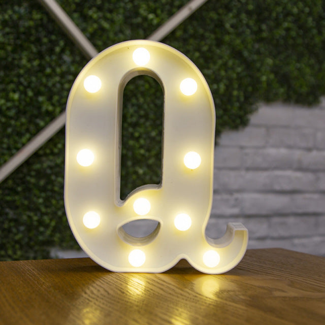 Alphabet Letter LED Lights Luminous Number Lamp Decor  Battery Night Light for home Wedding Birthday Christmas party Decoration