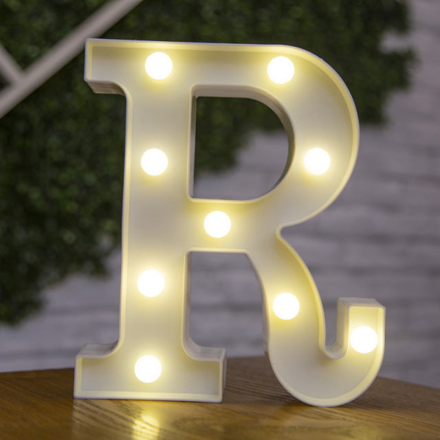 Alphabet Letter LED Lights Luminous Number Lamp Decor  Battery Night Light for home Wedding Birthday Christmas party Decoration