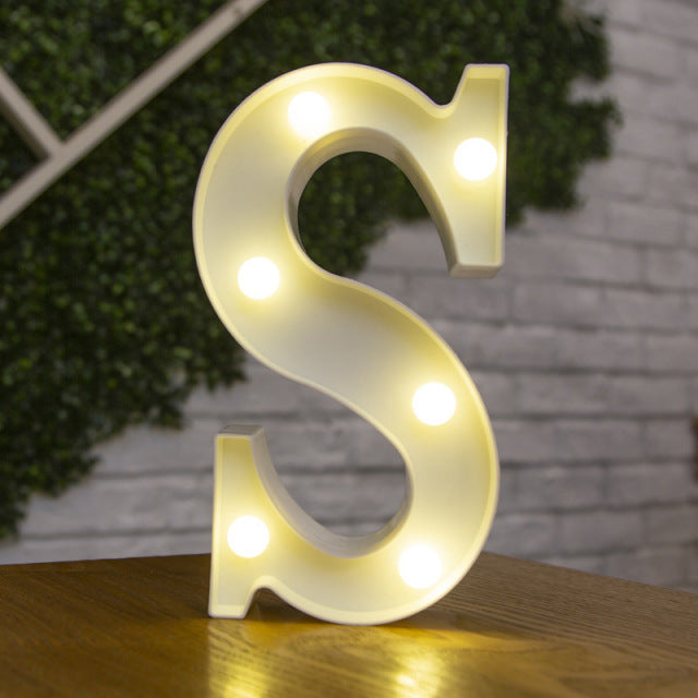 Alphabet Letter LED Lights Luminous Number Lamp Decor  Battery Night Light for home Wedding Birthday Christmas party Decoration