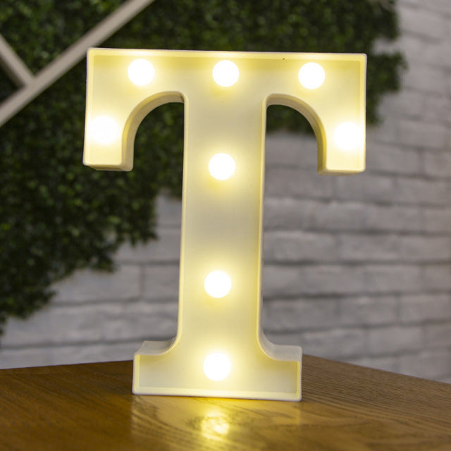 Alphabet Letter LED Lights Luminous Number Lamp Decor  Battery Night Light for home Wedding Birthday Christmas party Decoration